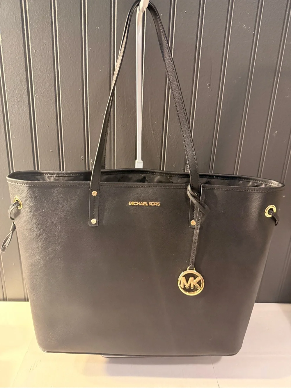 Michael Kors Black Saffiano Leather Tote with Crossbody purse and wallet